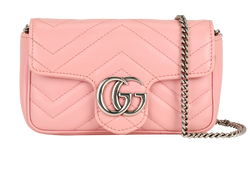 Mini GG Marmont Shoulder Bag, Leather, Pink, 0959, DB/B, 2*